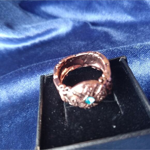 Copper Celtic Blue Gem Unisex Ring size 8.5 new old stock fashion jewelry - Picture 4 of 16